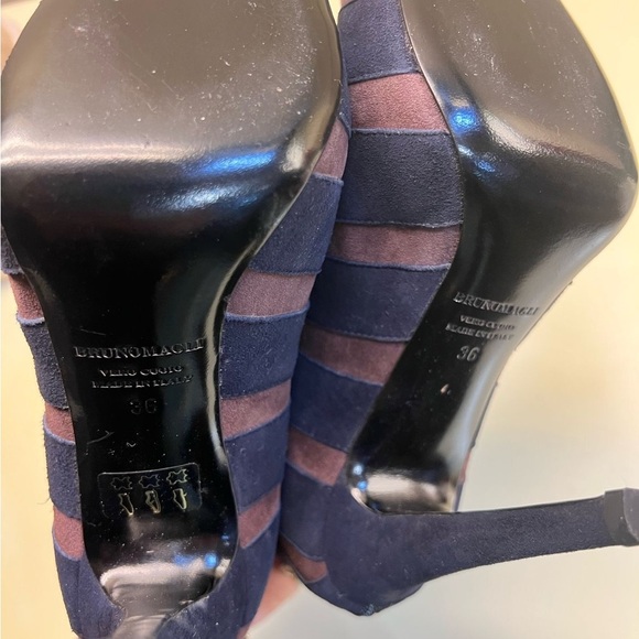 Bruno Magli Blue and Brown Heeled Boots - Picture 3 of 10